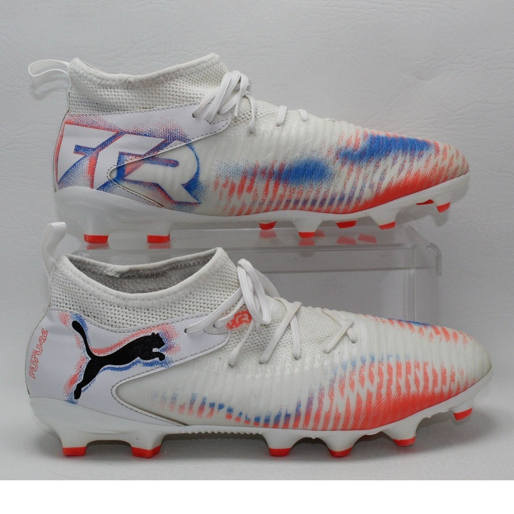 Puma Future 7 Play FG/AG Soccer Cleats White Blue 108614-01 Mens 6 Women 7.5